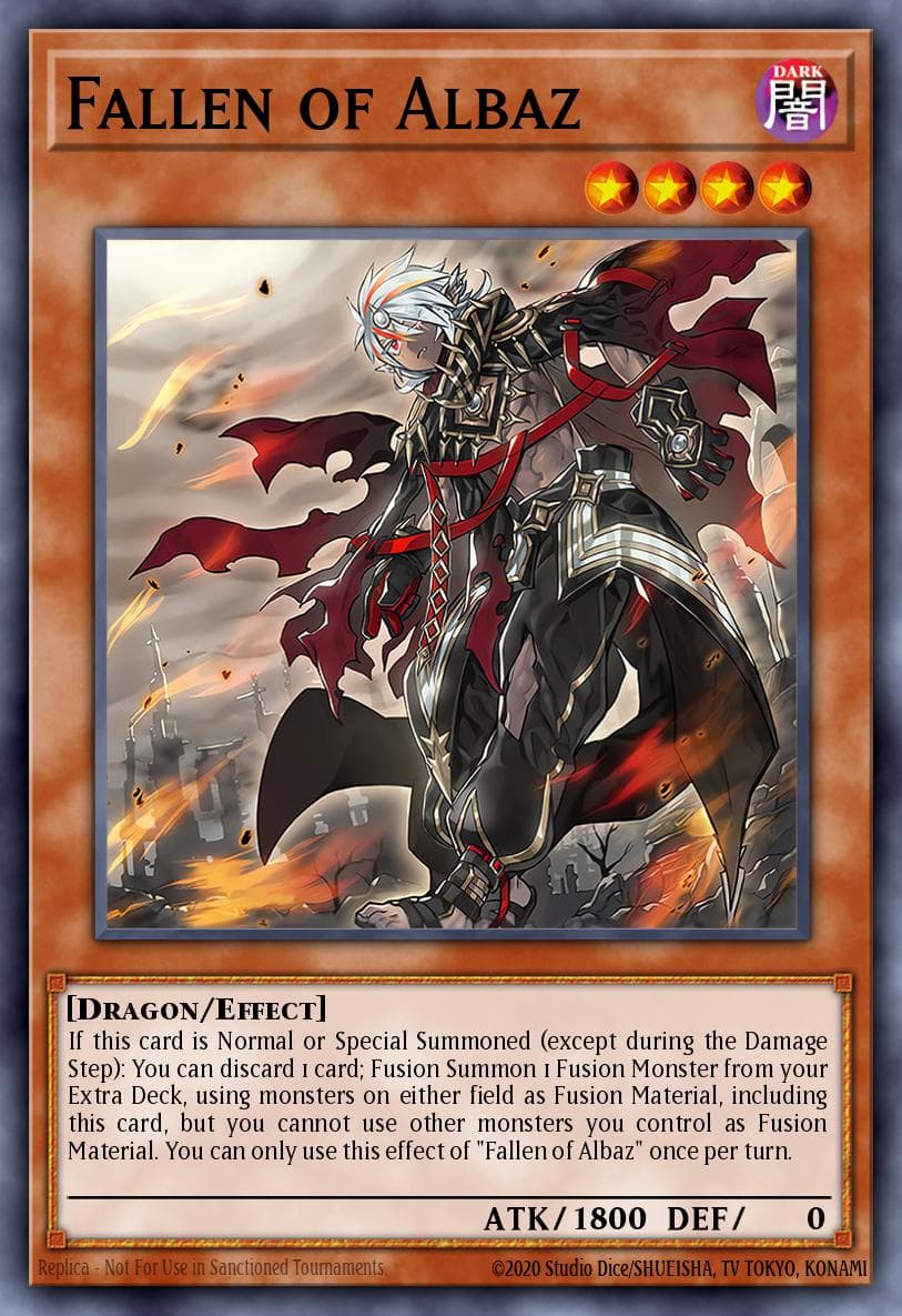 Carte Yu-Gi-Oh! Fallen of Albaz #001 — THE CHRONICLES DECK: The Fallen & The Virtuous (All-Foil Edition)