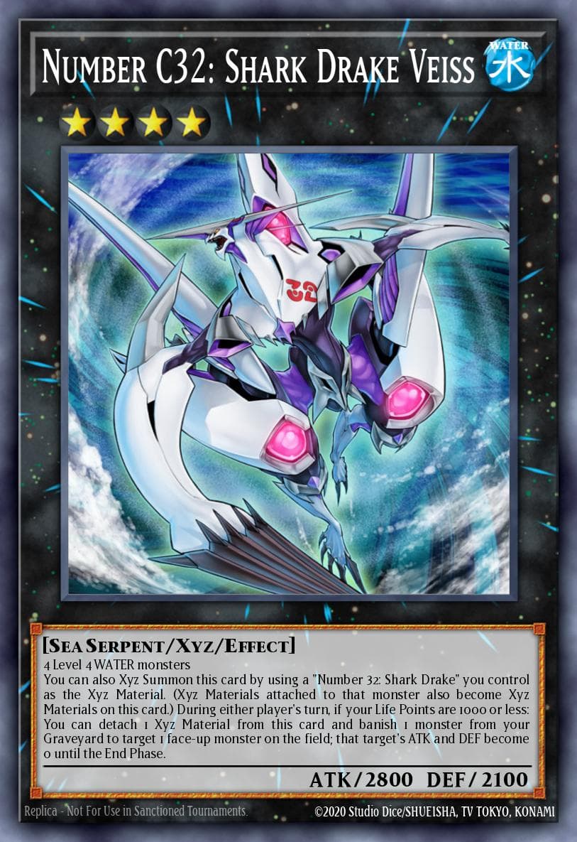 Carte Yu-Gi-Oh! Number C32: Shark Drake Veiss #039 — Abyss Rising