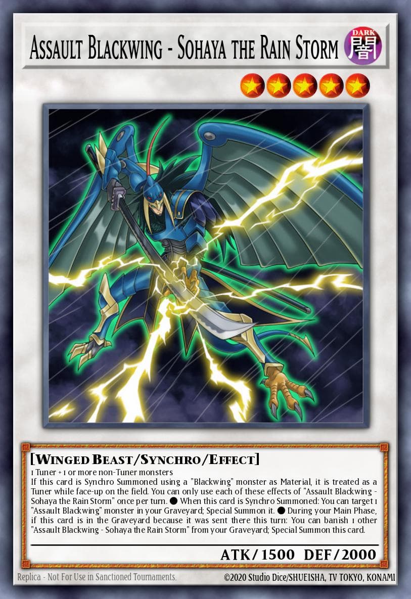 Carte Yu-Gi-Oh! Assault Blackwing - Sohaya the Rain Storm #144 — Battles of Legend: Chapter 1