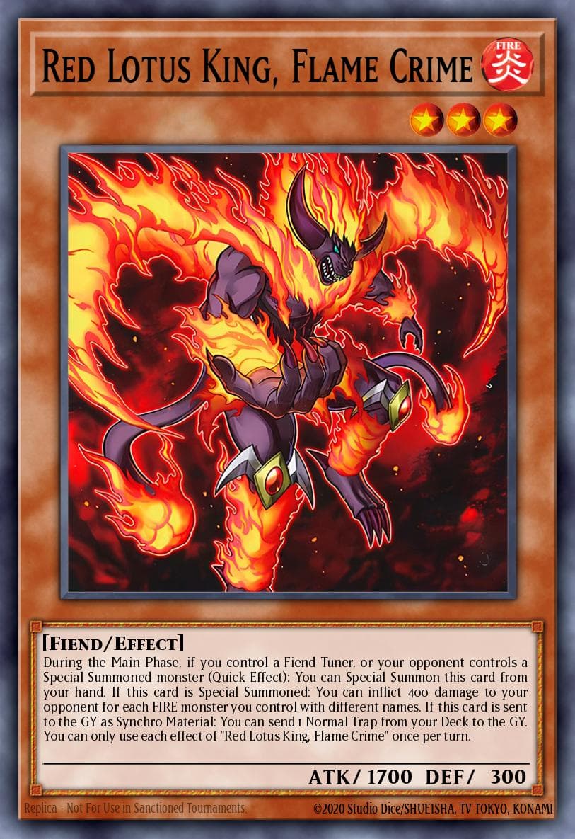 Carte Yu-Gi-Oh! Red Lotus King, Flame Crime #028 — Battles of Legend: Terminal Revenge