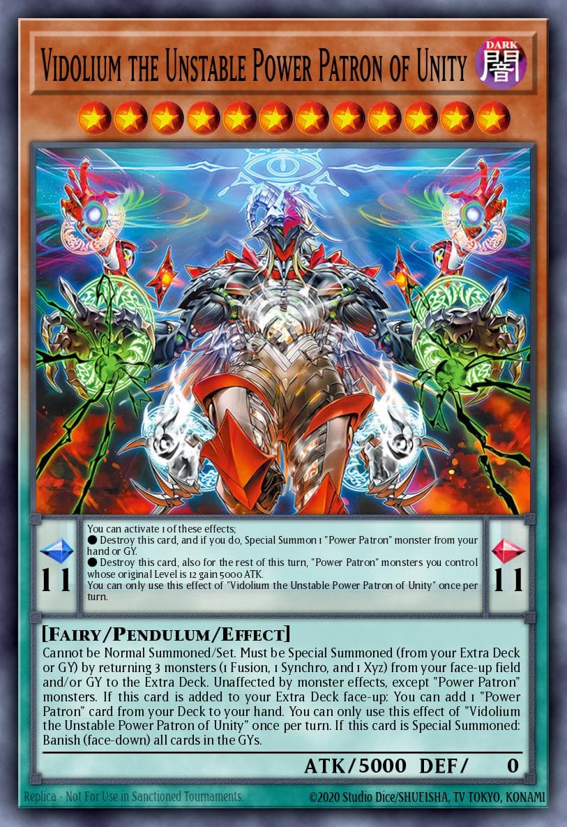 Carte Yu-Gi-Oh! Vidolium the Unstable Power Patron of Unity #010 — Blazing Dominion