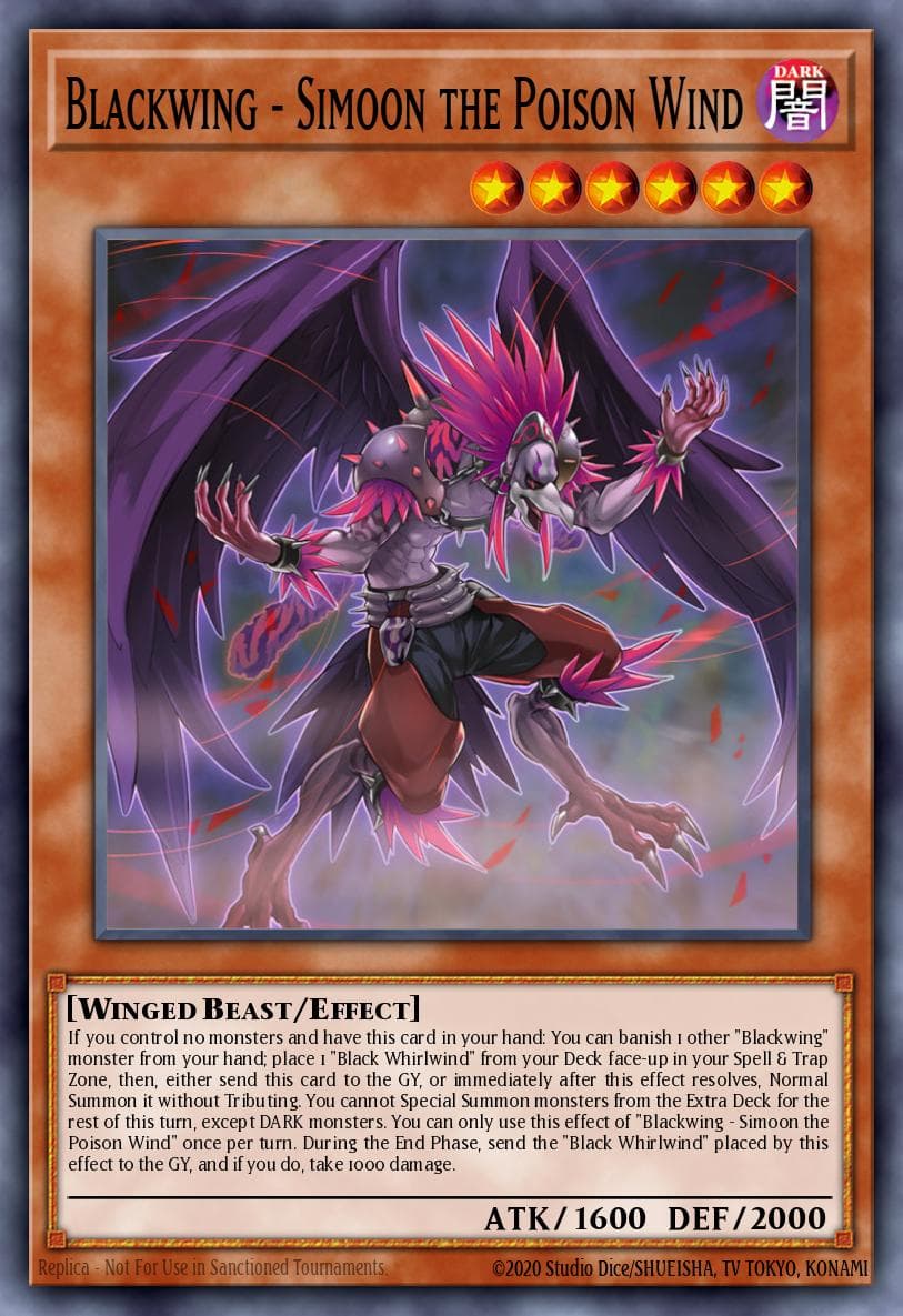 Carte Yu-Gi-Oh! Blackwing - Simoon the Poison Wind #062 — Battles of Legend: Crystal Revenge
