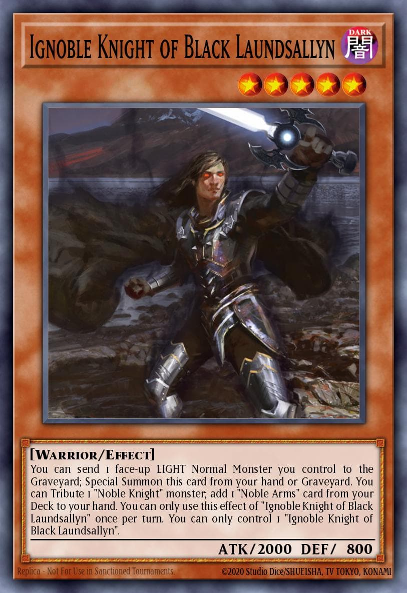 Carte Yu-Gi-Oh! Ignoble Knight of Black Laundsallyn #1 — Abyss Rising Sneak Peek Participation Card