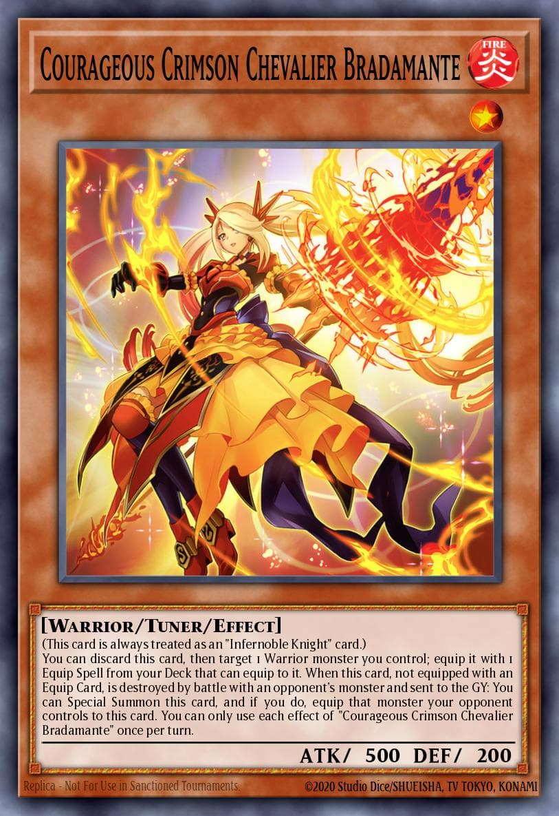 Carte Yu-Gi-Oh! Courageous Crimson Chevalier Bradamante #014 — Battles of Legend: Monstrous Revenge