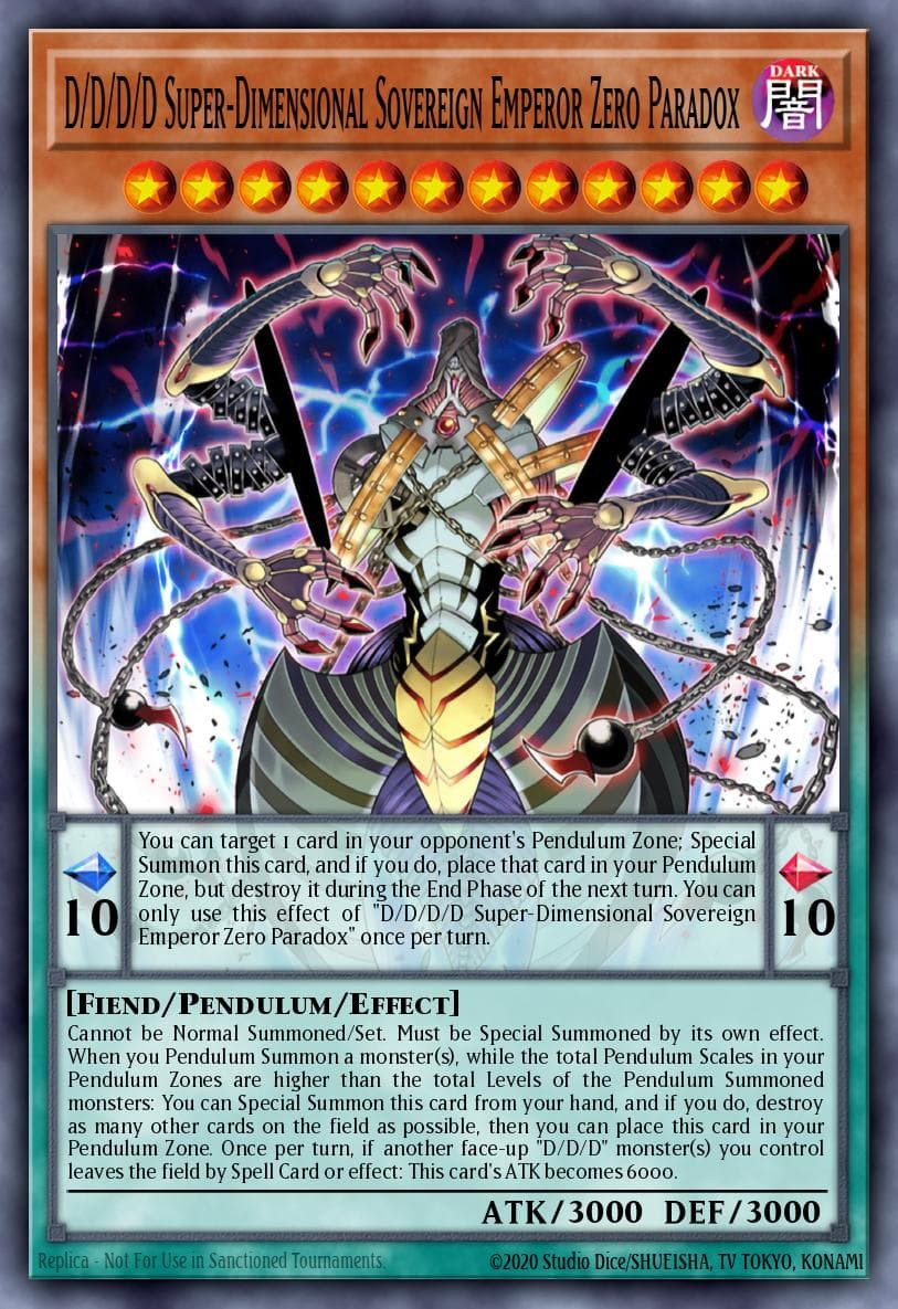 Carte Yu-Gi-Oh! D/D/D/D Super-Dimensional Sovereign Emperor Zero Paradox #046 — Battles of Legend: Monstrous Revenge