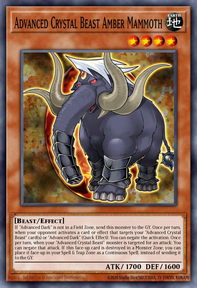 Carte Yu-Gi-Oh! Advanced Crystal Beast Amber Mammoth #014 — Battles of Legend: Crystal Revenge
