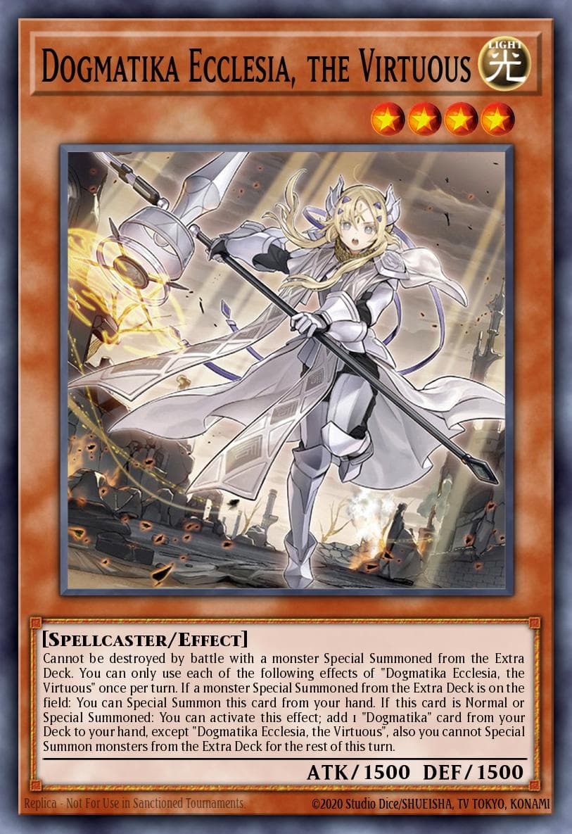 Carte Yu-Gi-Oh! Dogmatika Ecclesia, the Virtuous #014 — THE CHRONICLES DECK: The Fallen & The Virtuous (All-Foil Edition)