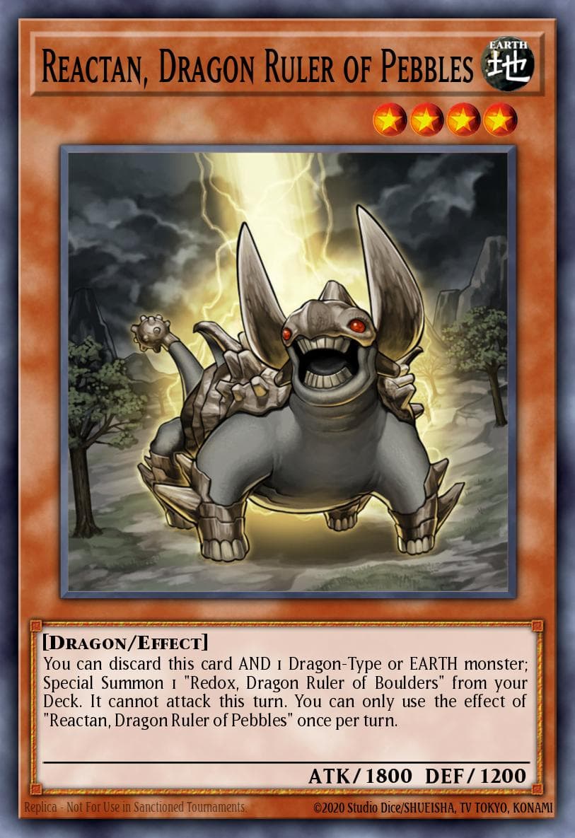 Carte Yu-Gi-Oh! Reactan, Dragon Ruler of Pebbles #121 — Battles of Legend: Monster Mayhem