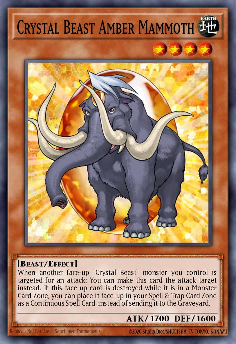 Carte Yu-Gi-Oh! Crystal Beast Amber Mammoth #051 — Battles of Legend: Crystal Revenge