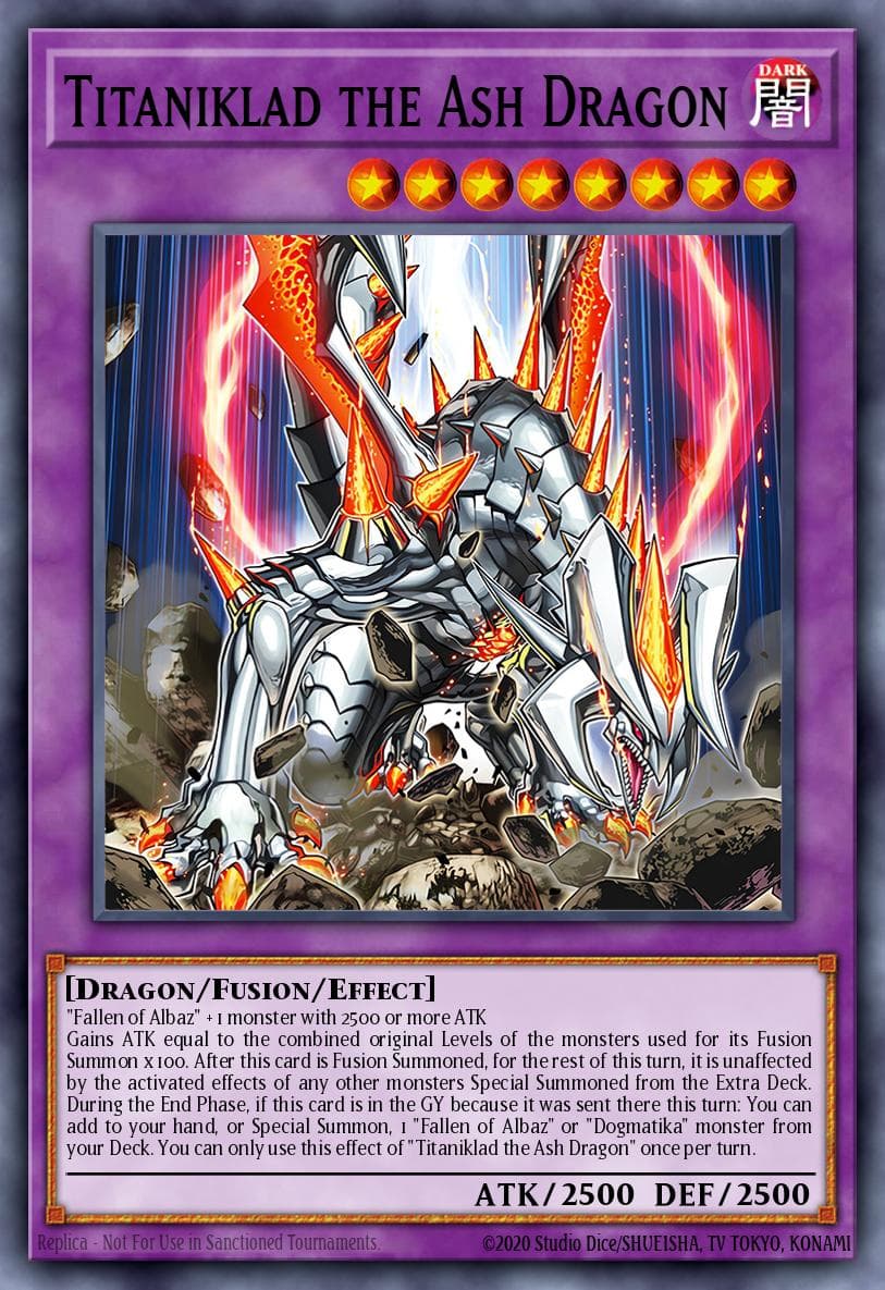 Carte Yu-Gi-Oh! Titaniklad the Ash Dragon #046 — THE CHRONICLES DECK: The Fallen & The Virtuous (All-Foil Edition)