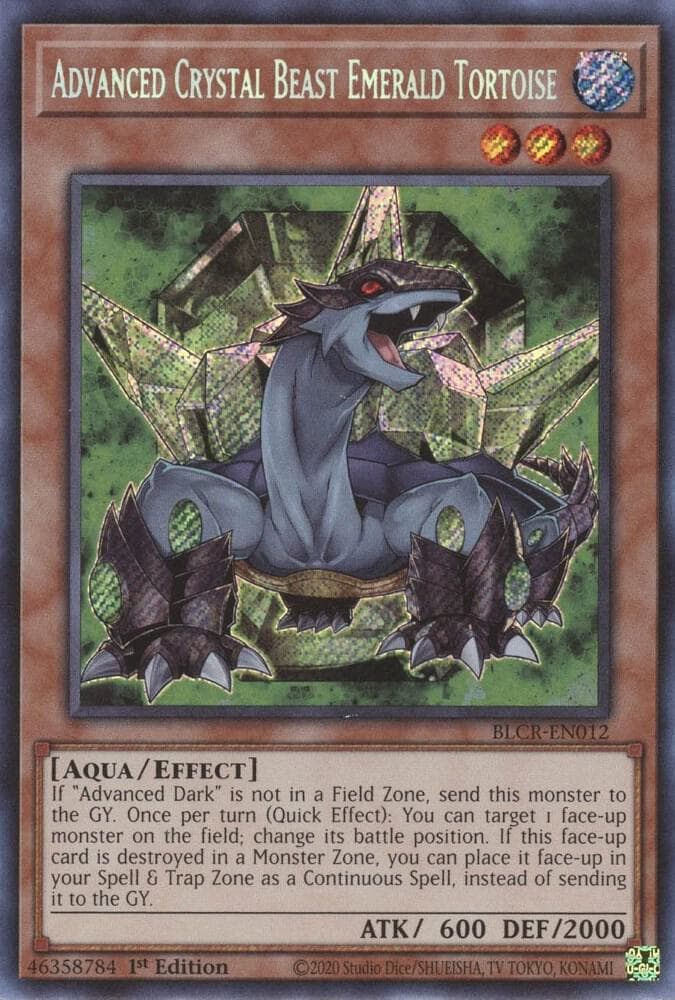 Carte Yu-Gi-Oh! Advanced Crystal Beast Emerald Tortoise #013 — Battles of Legend: Crystal Revenge